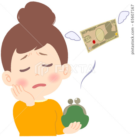 女人對支出感到失望 65607167