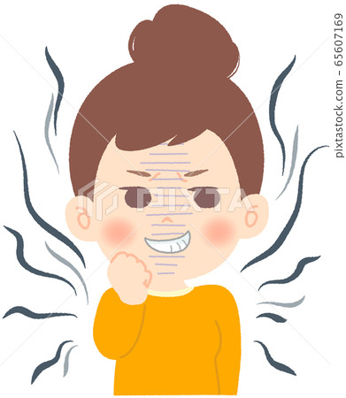 一個女人在陰影中狂笑 65607169