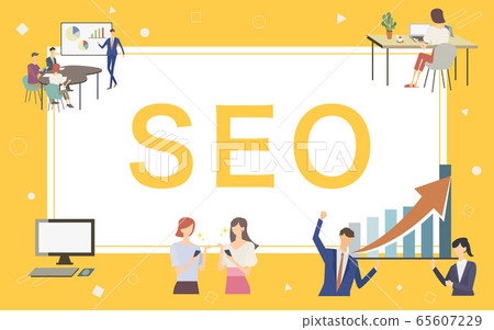 Business illustration SEO vector frame 65607229