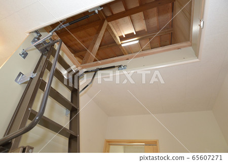 Wooden custom-built house, backyard storage folding ladder Wooden custom-built house, backyard storage folding ladder 65607271