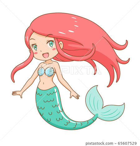 Cartoon character of cute mermaid girl. - Stock Illustration [65607529] -  PIXTA