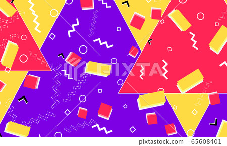 Memphis Design. 80s Background. Vector 65608401