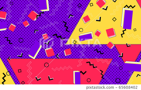 Memphis Design. 80s Background. Vector Memphis Design. 80s Background. Vector 65608402