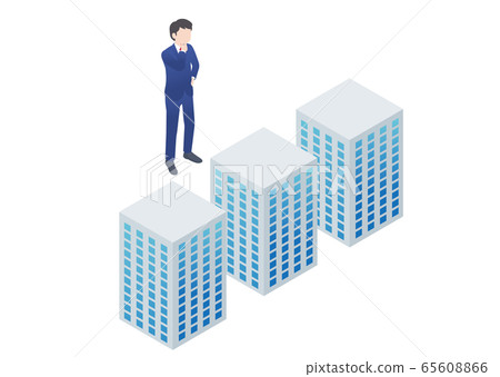 Career change, employment, businessman, office worker, isometric illustration 65608866