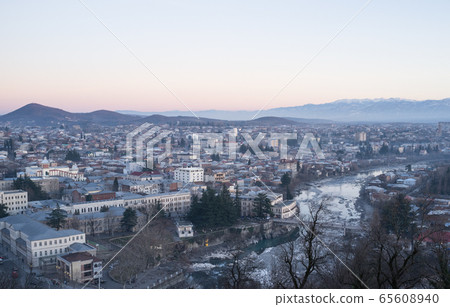 The residential quarters of Kutaisi at  sunset. 65608940