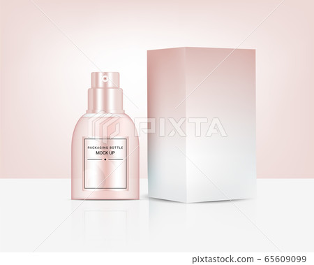 Spray Bottle Mock up Realistic Rose Gold Perfume 65609099