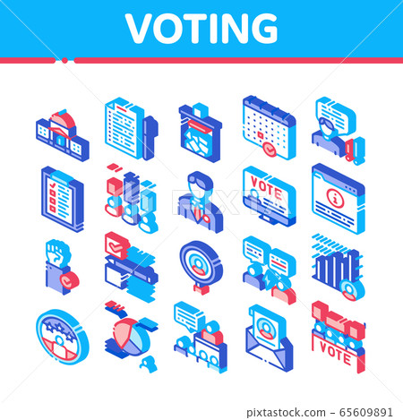 Voting And Election Isometric Icons Set Vector - Stock Illustration ...