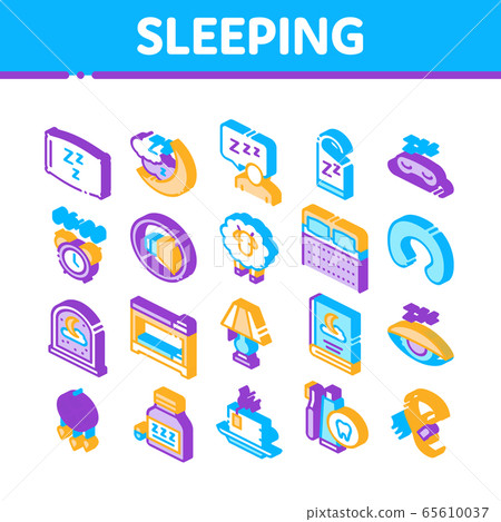 Sleeping Time Devices Isometric Icons Set Vector-插圖素材 [65610037] - PIXTA圖庫