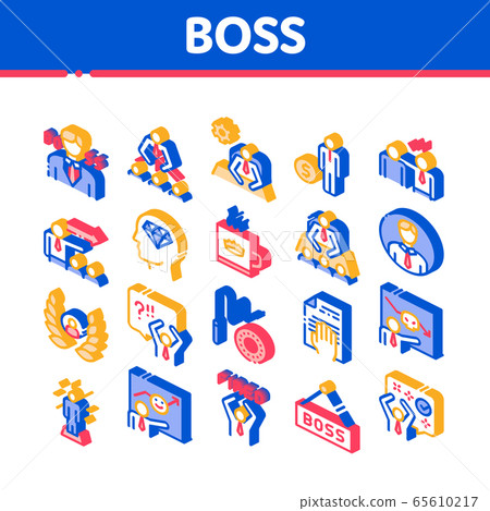 Boss Leader Company Isometric Icons Set Vector Boss Leader Company Isometric Icons Set Vector 65610217
