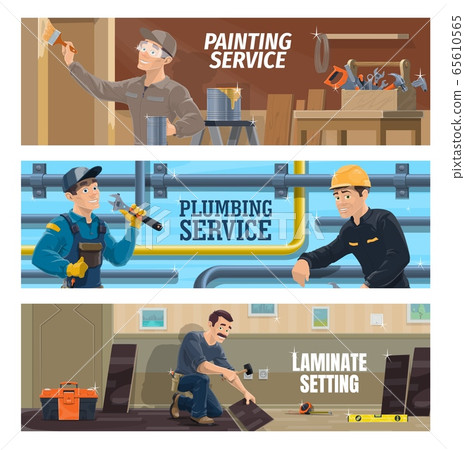 Plumber, painter and laminate flooring installer 65610565