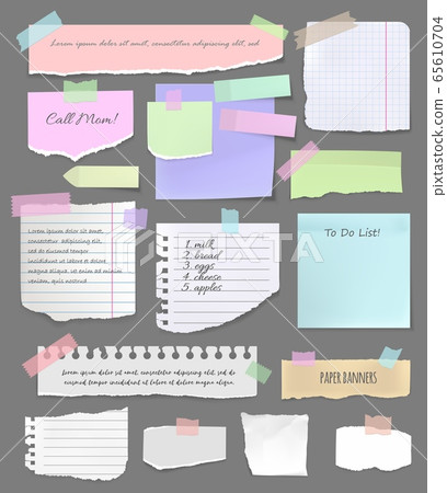 Torn paper sheet, pieces for notes and scrapbook Torn paper sheet, pieces for notes and scrapbook 65610704