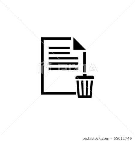 Delete File, Trash Paper Document Vector Icon 65611749