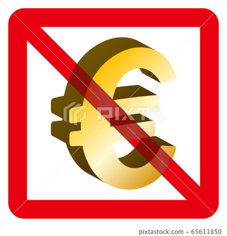 歐元符號和禁令標誌 65611850
