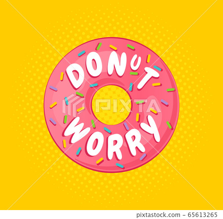 Pink donut with text - Stock Illustration [65613265] - PIXTA