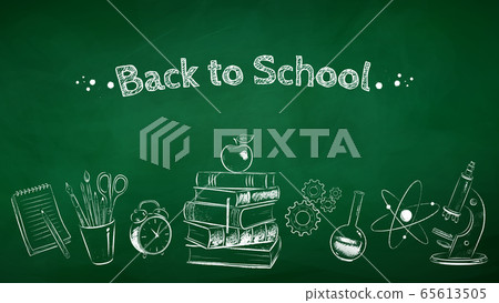 Vector chalk drawn back to school illustration - Stock Illustration ...