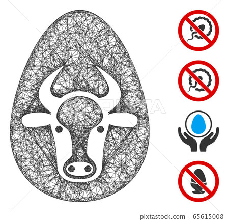 Cow Egg Web Vector Mesh Illustration Cow Egg Web Vector Mesh Illustration 65615008