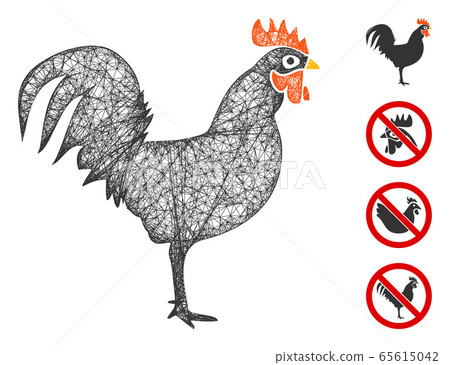 Cock Web Vector Mesh Illustration Cock Web Vector Mesh Illustration 65615042