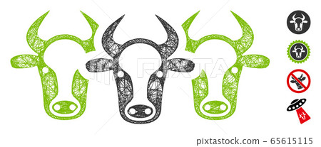 Cattle Web Vector Mesh Illustration Cattle Web Vector Mesh Illustration 65615115