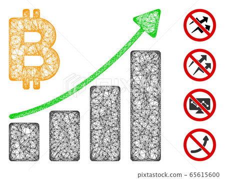 Bitcoin Growth Trend Web Vector Mesh Illustration 65615600