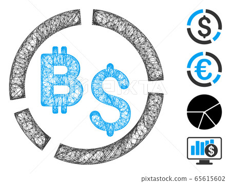 Bitcoin Financial Diagram Web Vector Mesh Illustration 65615602