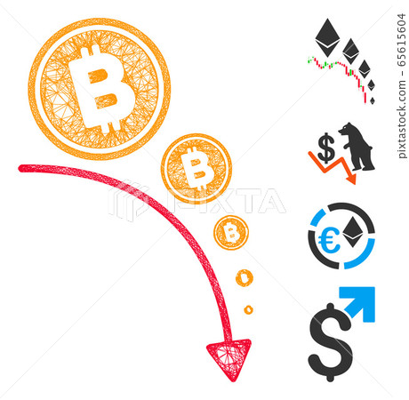 Bitcoin Deflation Trend Web Vector Mesh Illustration 65615604