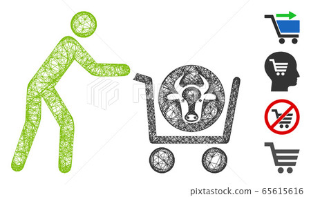 Beef Purchase Web Vector Mesh Illustration Beef Purchase Web Vector Mesh Illustration 65615616