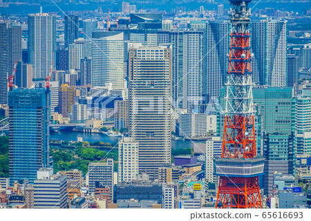 東京塔和都市風景 東京塔和都市風景 65616693