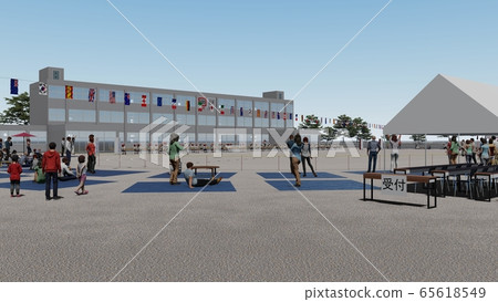School athletic meet, general audience, building, illustration 11 School athletic meet, general audience, building, illustration 11 65618549