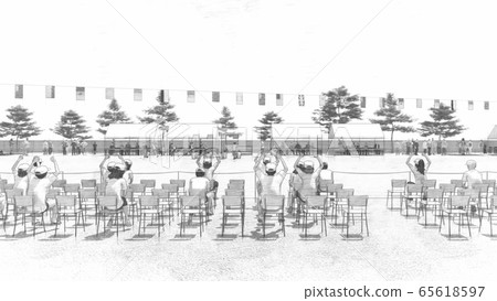 學校運動會,普通觀眾,建築,插圖33 學校運動會,普通觀眾,建築,插圖33 65618597