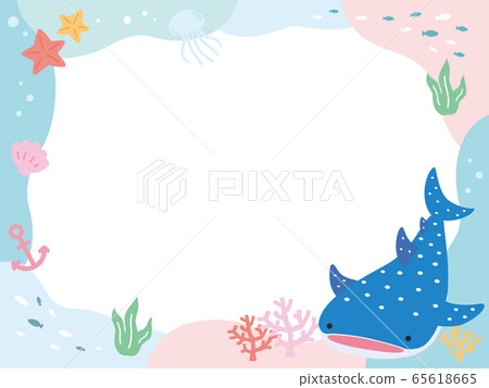 Cute whale shark sea frame next to POP Cute whale shark sea frame next to POP 65618665