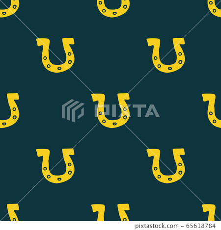 Horseshoe Seamless Pattern, Hand Drawn doodle background. Vector illustration. 65618784