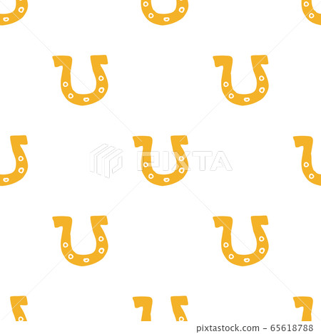 Horseshoe Seamless Pattern, Hand Drawn doodle background. Vector illustration. Horseshoe Seamless Pattern, Hand Drawn doodle background. Vector illustration. 65618788