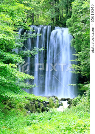 Karasawa waterfall in Sugadaira Kogen in summer 65619349