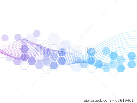 Abstract hexagonal molecular structures - Stock Illustration [65619461 ...