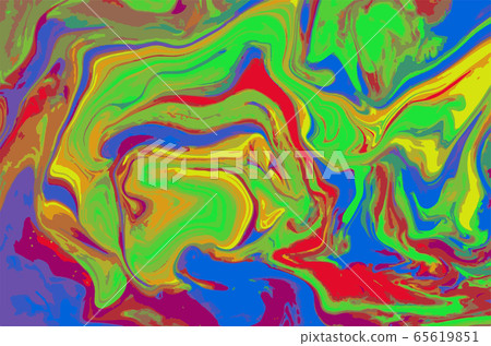 Bright colored marble pattern. Fluorescent liquid background. Artwork abstract vector texture. 65619851