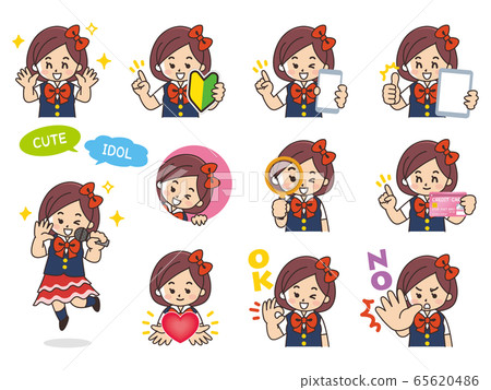 Female idol variation beginner mark smartphone tablet magnifying glass credit card Female idol variation beginner mark smartphone tablet magnifying glass credit card 65620486