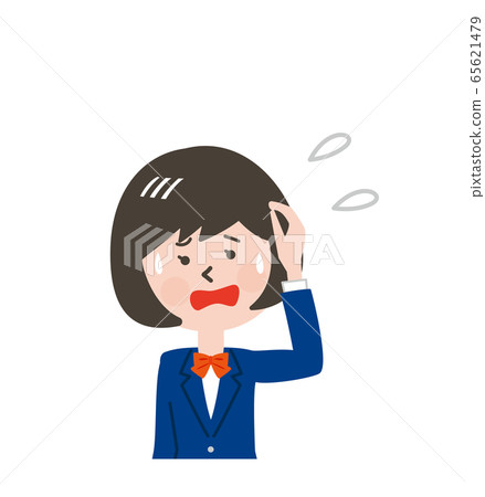 女學生緊張的表情 65621479