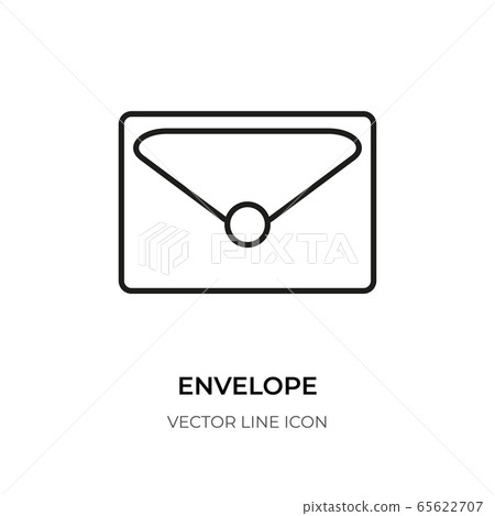 Black line envelope icon mail logo message vector 65622707