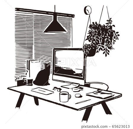 Telework Home Office Cat Telework Home Office Cat 65623013
