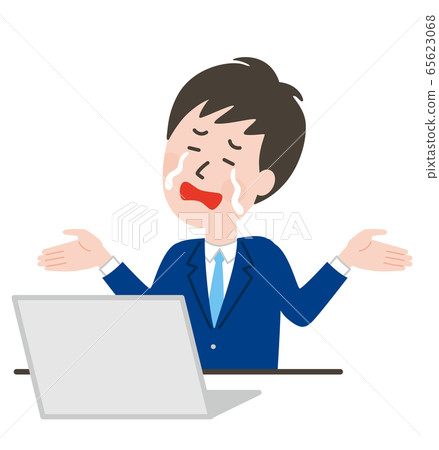 A man holding up in front of a PC A man holding up in front of a PC 65623068