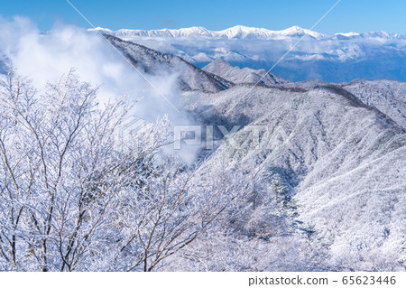 《Yamanashi Prefecture》 As seen from Mt. Pass, the snowy Southern Alps 65623446