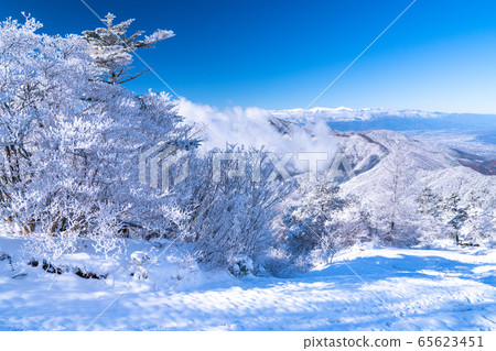 《山梨縣》從白雪皚皚的南阿爾卑斯山帕斯山看 65623451