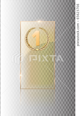Glass transparent banner. Vector glass plates with a place for inscriptions isolated on transparent background. Flat glass. Realistic 3D design. Vector transparent object . 65623708