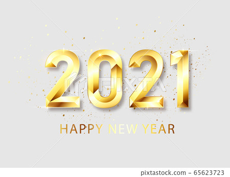 Happy New 2021 Year. Holiday vector illustration of golden metallic numbers 2021. Realistic 3d sign. Festive poster or banner design. Vector illusration Happy New 2021 Year. Holiday vector illustration of golden metallic numbers 2021. Realistic 3d sign. Festive poster or banner design. Vector illusration 65623723