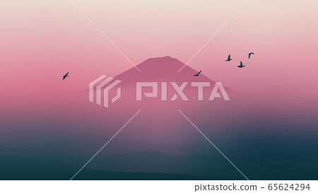 Scenic Fuji mountain of Japan with beautiful twilight sky Scenic Fuji mountain of Japan with beautiful twilight sky 65624294