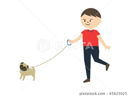 一隻公狗walking的插圖 一隻公狗walking的插圖 65625025