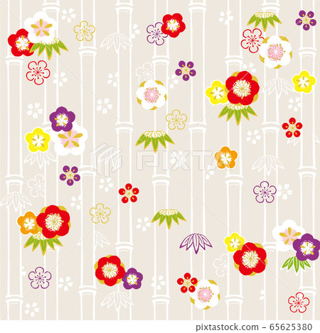 Japanese pattern of plum and bamboo Japanese pattern of plum and bamboo 65625380