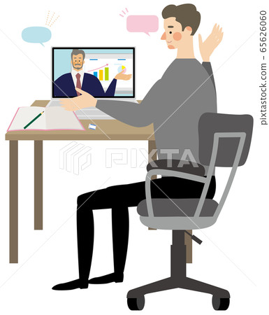 Telework Web Meeting Vector Telework Web Meeting Vector 65626060