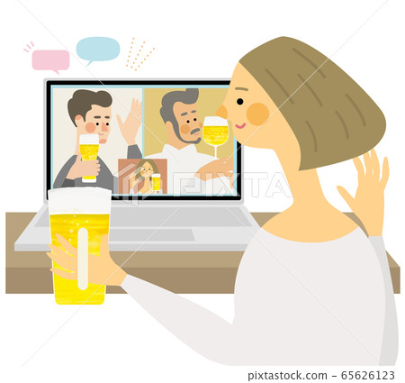 在線飲酒聚會矢量圖 65626123