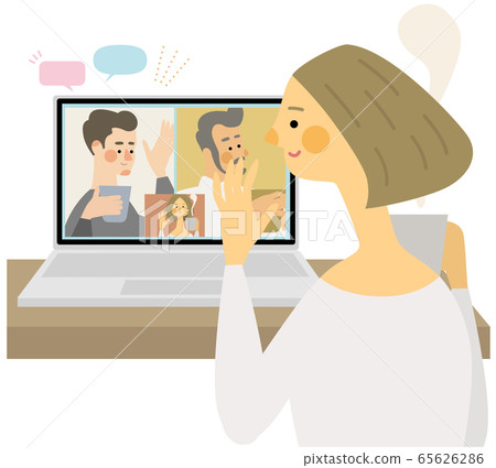 Online drinking party tea vector illustration 65626286